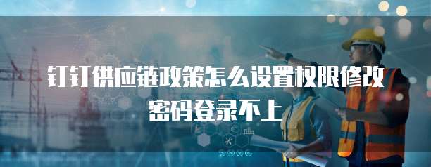 钉钉供应链政策怎么设置权限修改密码登录不上