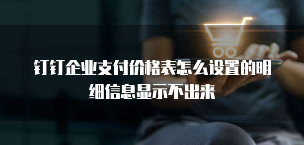钉钉企业支付价格表怎么设置的明细信息显示不出来