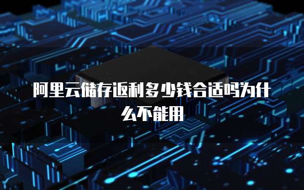 阿里云储存返利多少钱合适吗为什么不能用
