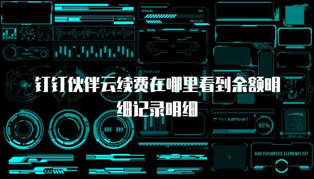 钉钉伙伴云续费在哪里看到余额明细记录明细