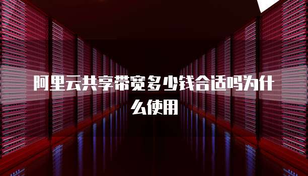 阿里云共享带宽多少钱合适吗为什么使用