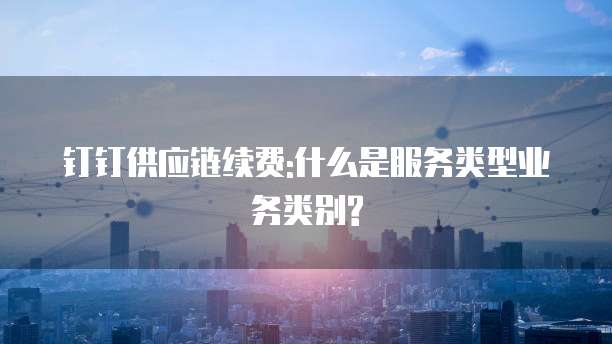 钉钉供应链续费:什么是服务类型业务类别?