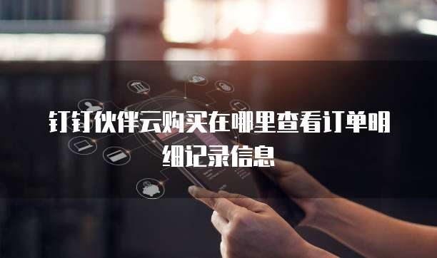 钉钉伙伴云购买在哪里查看订单明细记录信息