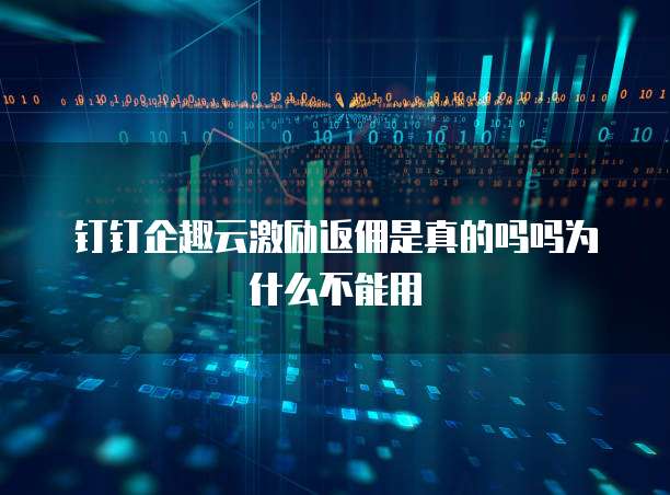 钉钉企趣云激励返佣是真的吗吗为什么不能用