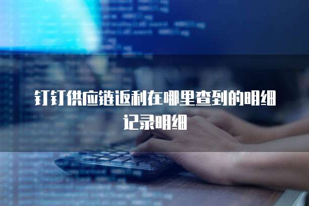 钉钉供应链返利在哪里查到的明细记录明细