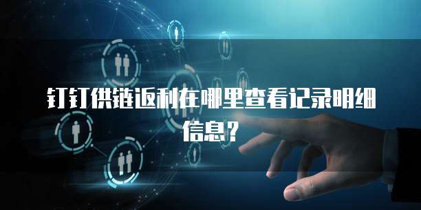 钉钉供链返利在哪里查看记录明细信息?