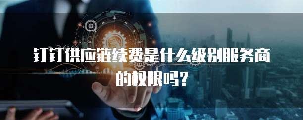 钉钉供应链续费是什么级别服务商的权限吗？