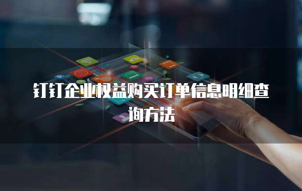 钉钉企业权益购买订单信息明细查询方法