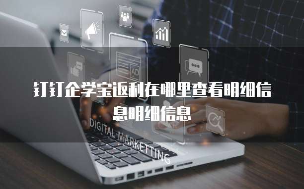 钉钉企学宝返利在哪里查看明细信息明细信息