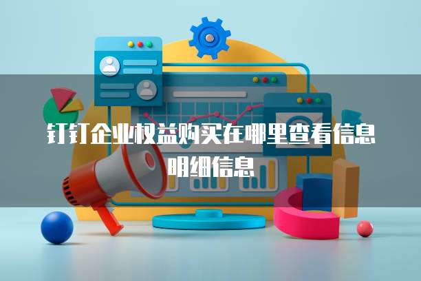 钉钉企业权益购买在哪里查看信息明细信息