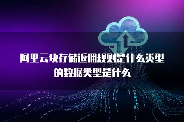 阿里云块存储返佣规则是什么类型的数据类型是什么