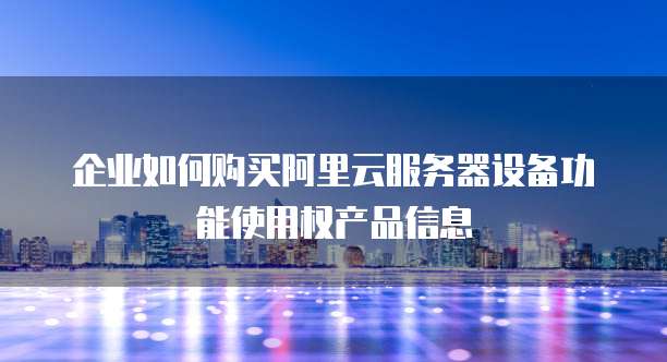 企业如何购买阿里云服务器设备功能使用权产品信息