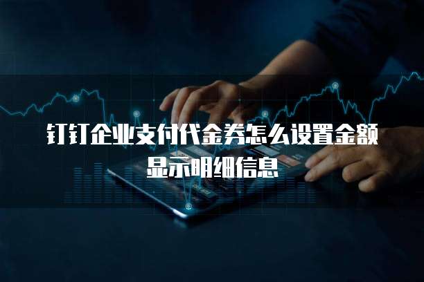 钉钉企业支付代金券怎么设置金额显示明细信息