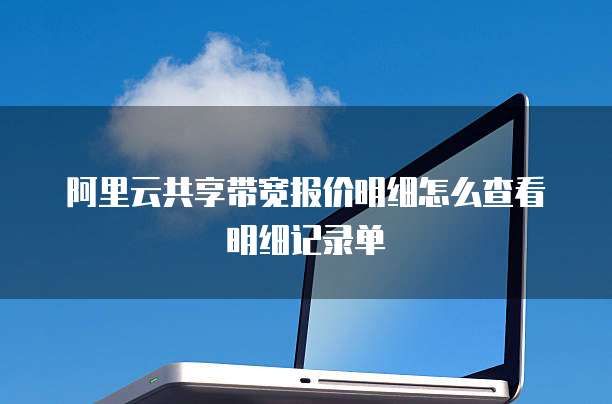 阿里云共享带宽报价明细怎么查看明细记录单