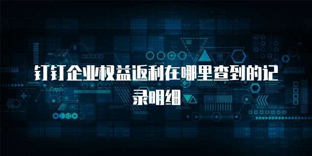 钉钉企业权益返利在哪里查到的记录明细