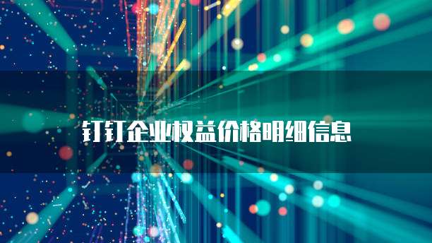 钉钉企业权益价格明细信息