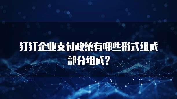钉钉企业支付政策有哪些形式组成部分组成?