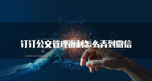 钉钉公文管理返利怎么弄到微信