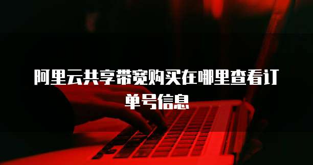阿里云共享带宽购买在哪里查看订单号信息