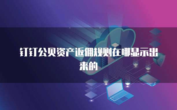 钉钉公贝资产返佣规则在哪显示出来的