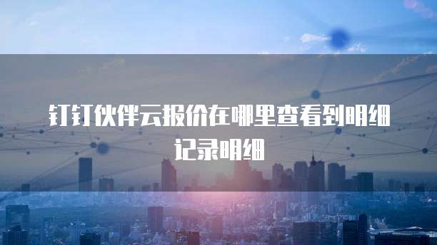 钉钉伙伴云报价在哪里查看到明细记录明细