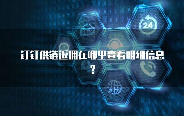 钉钉供链返佣在哪里查看明细信息?