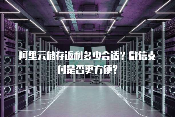 阿里云储存返利多少合适？微信支付是否更方便？