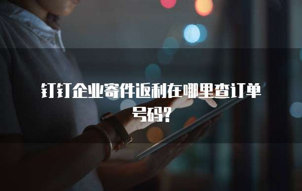 钉钉企业寄件返利在哪里查订单号码?