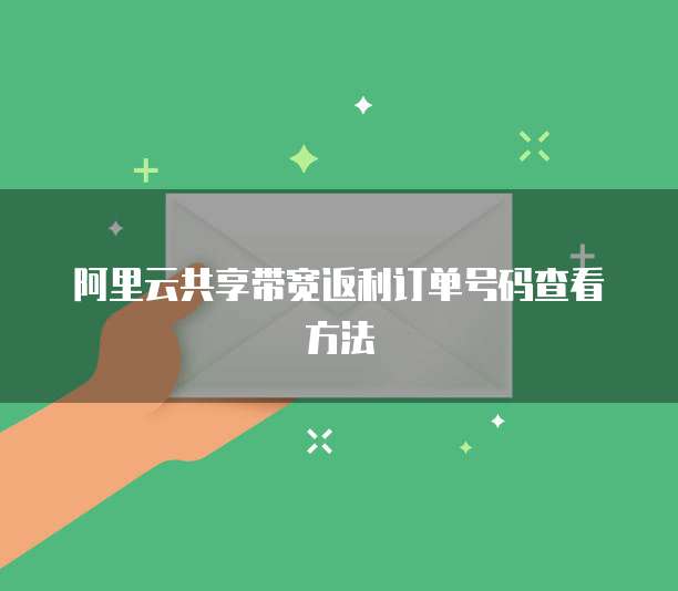 阿里云共享带宽返利订单号码查看方法