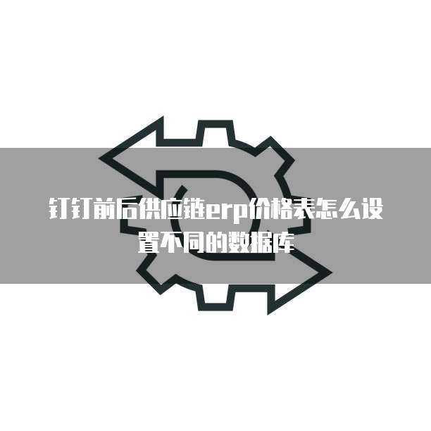 钉钉前后供应链erp价格表怎么设置不同的数据库