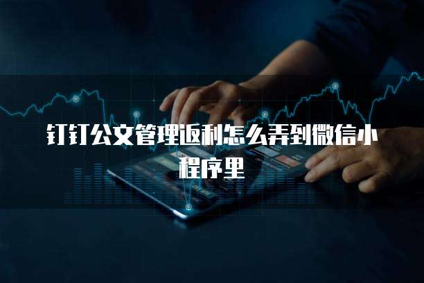 钉钉公文管理返利怎么弄到微信小程序里