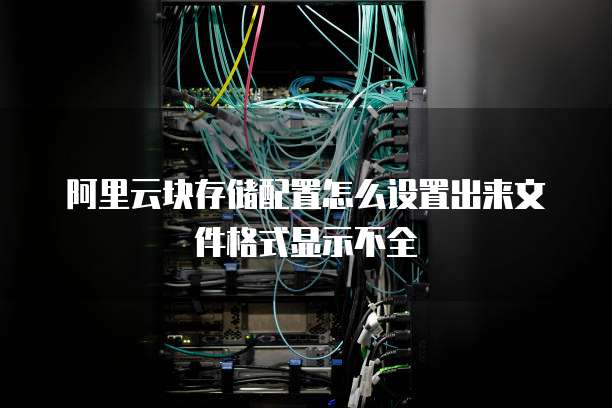 阿里云块存储配置怎么设置出来文件格式显示不全