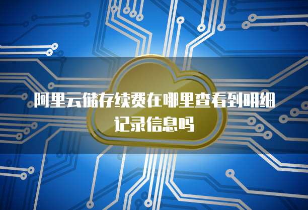 阿里云储存续费在哪里查看到明细记录信息吗