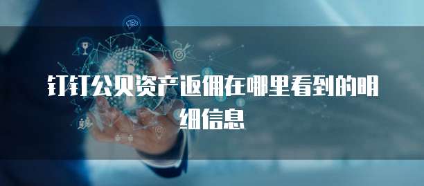 钉钉公贝资产返佣在哪里看到的明细信息