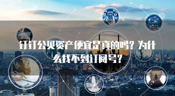 钉钉公贝资产便宜是真的吗?为什么找不到订阅号?