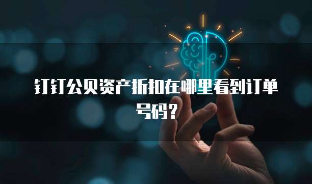 钉钉公贝资产折扣在哪里看到订单号码?