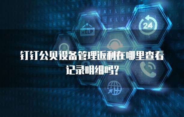 钉钉公贝设备管理返利在哪里查看记录明细吗?