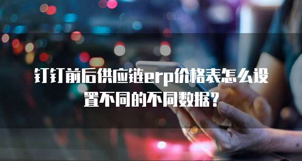 钉钉前后供应链erp价格表怎么设置不同的不同数据？
