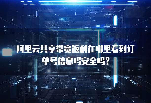 阿里云共享带宽返利在哪里看到订单号信息吗安全吗?