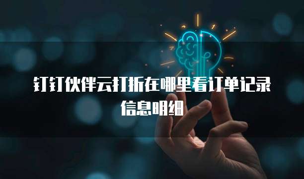 钉钉伙伴云打折在哪里看订单记录信息明细