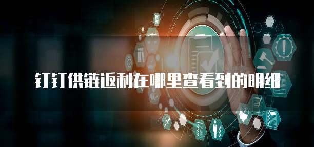 钉钉供链返利在哪里查看到的明细