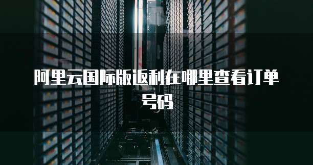 阿里云国际版返利在哪里查看订单号码