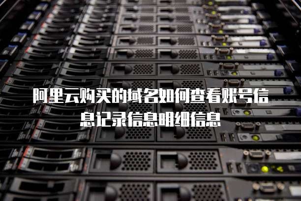 阿里云购买的域名如何查看账号信息记录信息明细信息