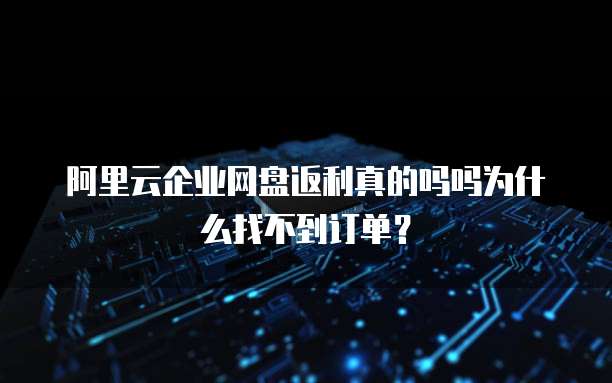 阿里云企业网盘返利真的吗吗为什么找不到订单?