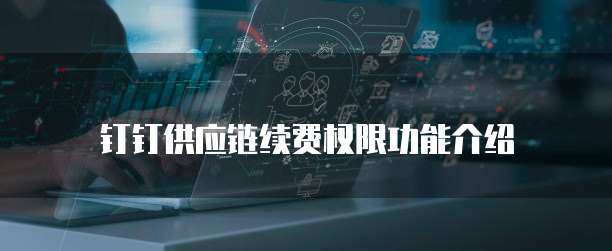 钉钉供应链续费权限功能介绍
