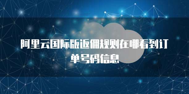 阿里云国际版返佣规则在哪看到订单号码信息