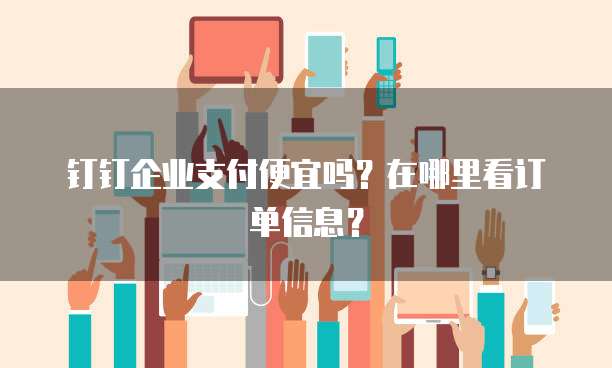 钉钉企业支付便宜吗?在哪里看订单信息?
