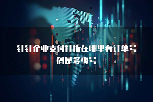 钉钉企业支付打折在哪里看订单号码是多少号