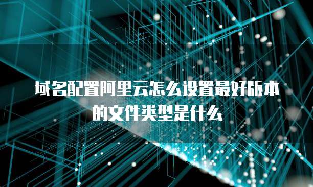 域名配置阿里云怎么设置最好版本的文件类型是什么