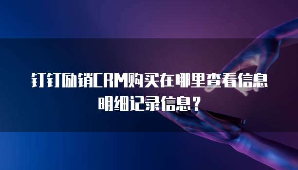 钉钉励销CRM购买在哪里查看信息明细记录信息?